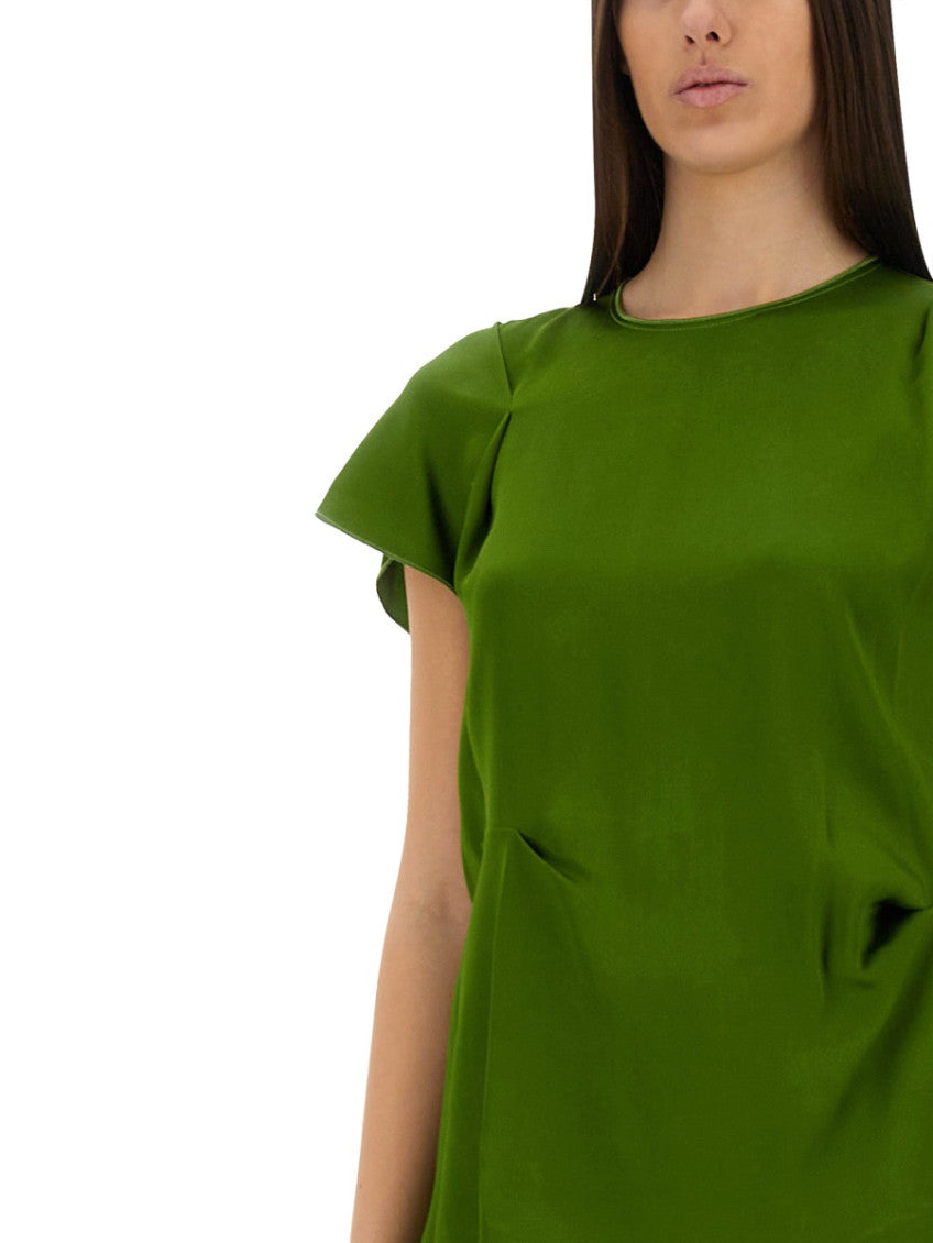 Green Solid Round Neck Top 3
