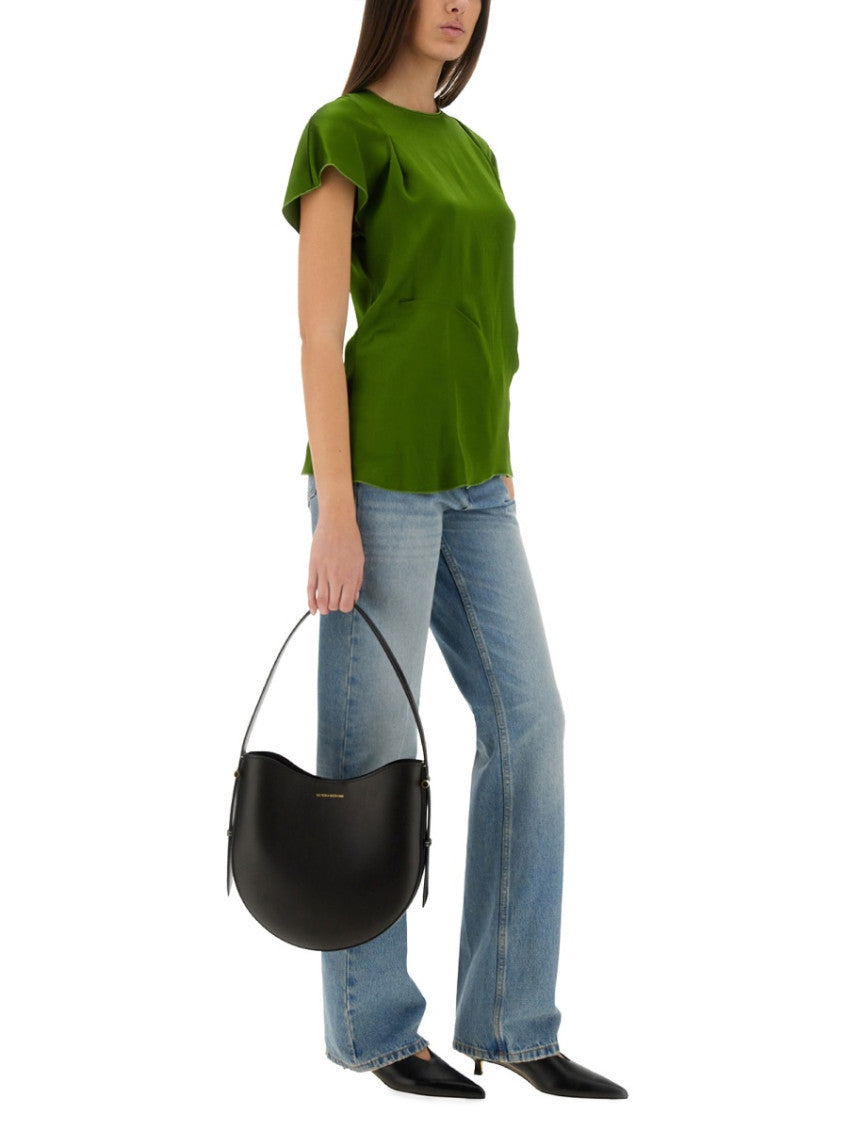 Green Solid Round Neck Top 4