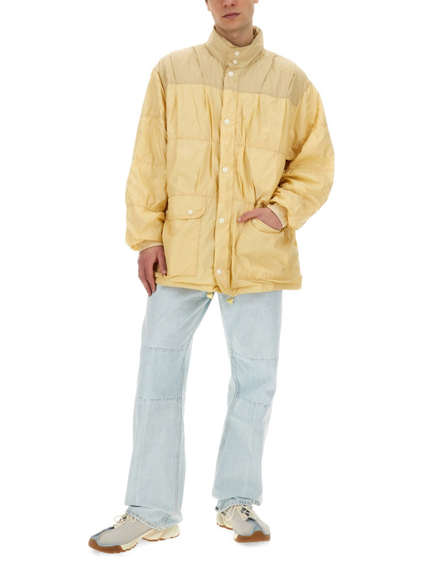 Light Yellow Solid Mock Collar Jacket 2