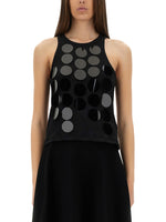 Black Embellished Round Neck Top 1