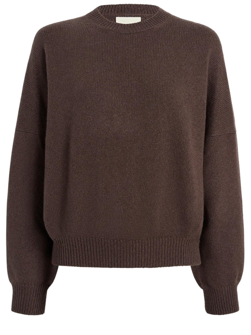 Brown Solid Crew Neck Sweater 1