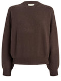 Brown Solid Crew Neck Sweater 1