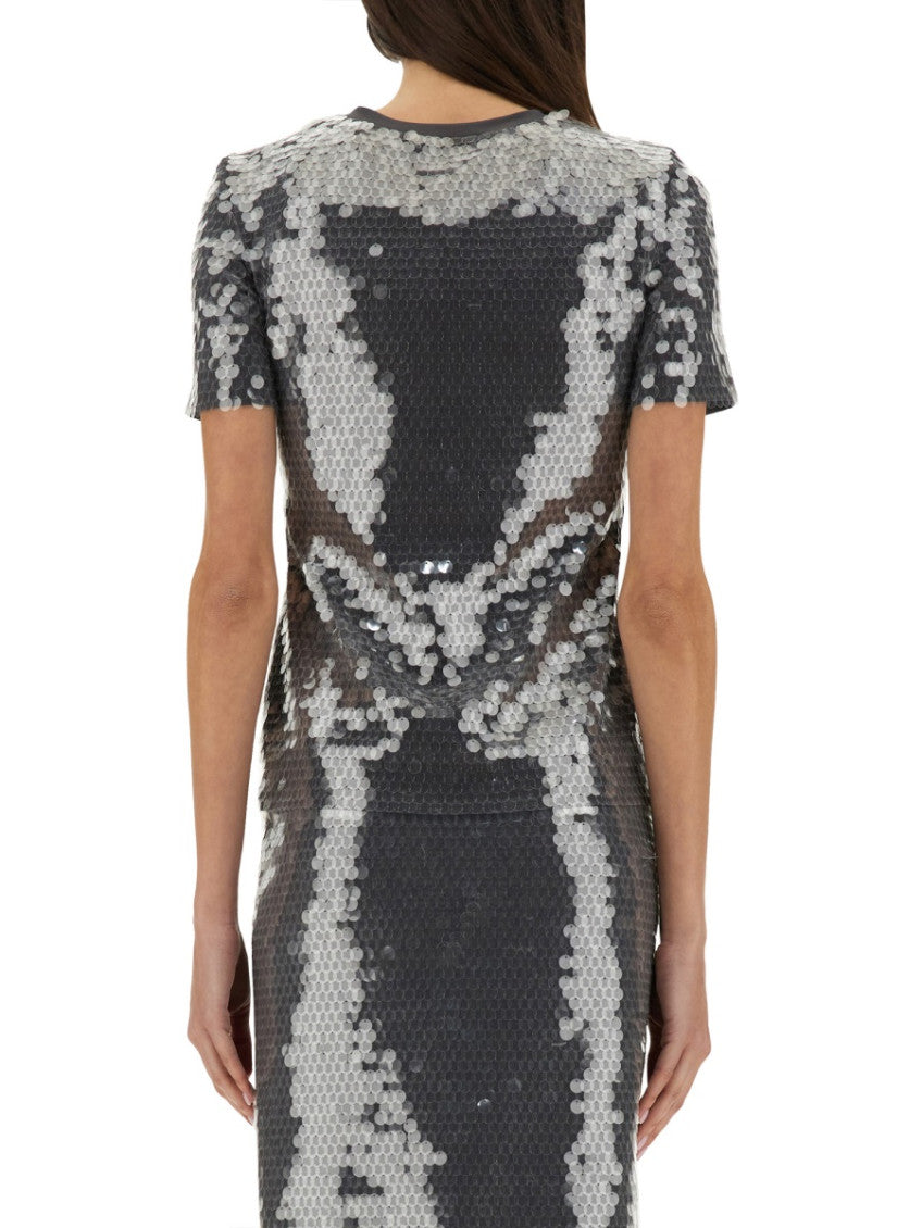Black Embellished Round Neck Dress 2