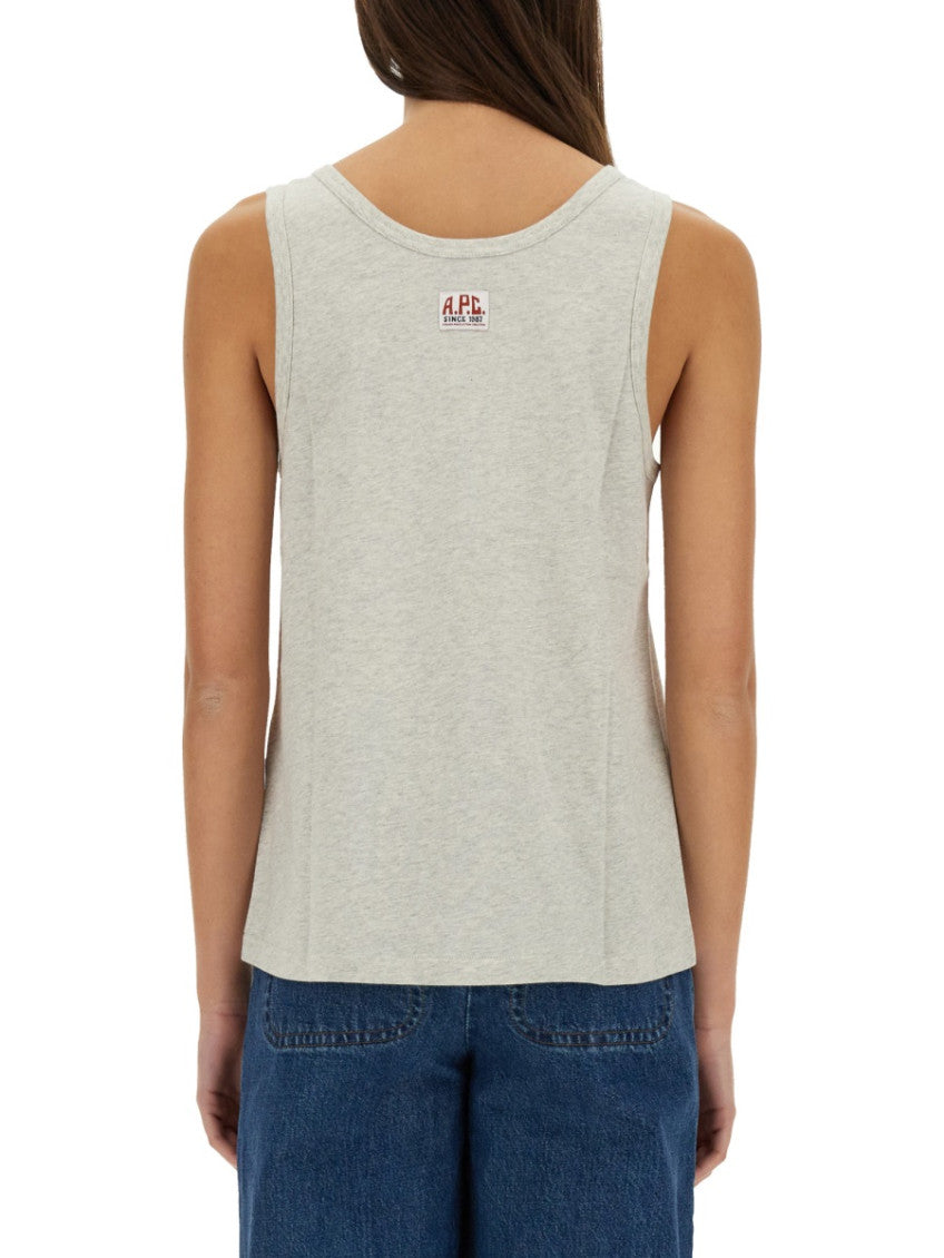 Grey Solid Scoop Neck Top 2