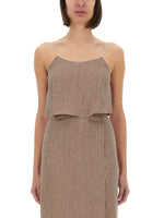 Brown Stripes Scoop Neck Top 1