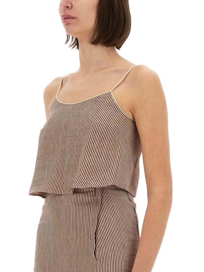 Brown Stripes Scoop Neck Top 3