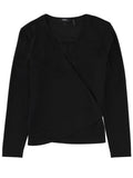 Black Solid V Neck Sweater 1