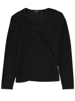 Black Solid V Neck Sweater 1