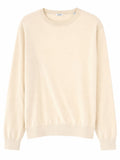 White Solid Crew Neck Sweater 1