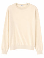 White Solid Crew Neck Sweater 1
