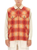 Orange Plaid Shirt Collar Jacket 1