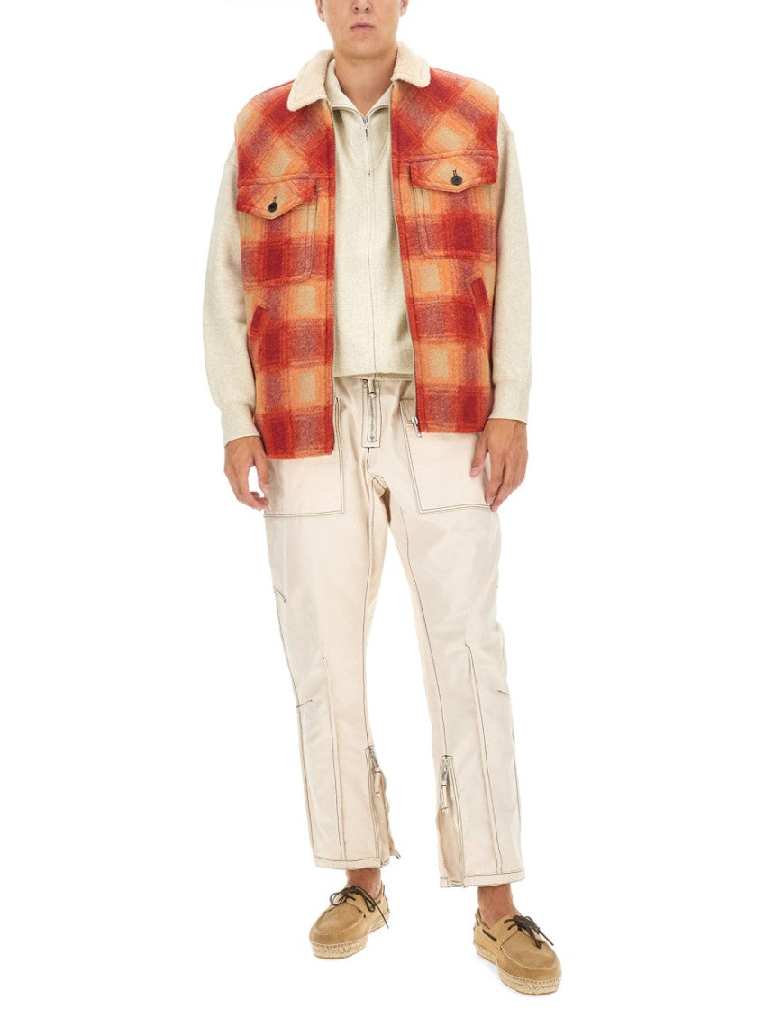 Orange Plaid Shirt Collar Jacket 2