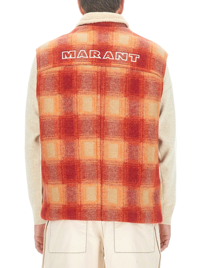 Orange Plaid Shirt Collar Jacket 4