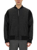 Black Logo Mock Collar Jacket 1