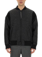 Black Logo Mock Collar Jacket 1
