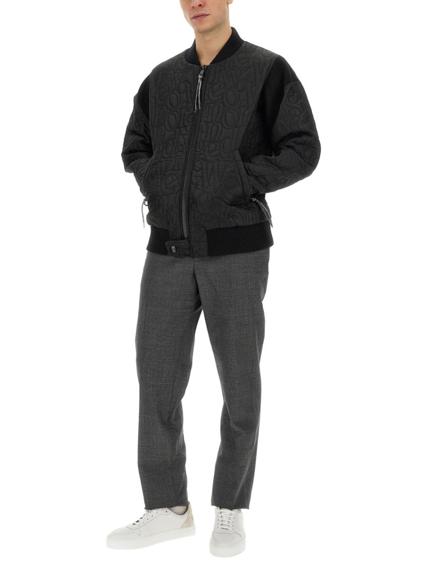 Black Logo Mock Collar Jacket 2