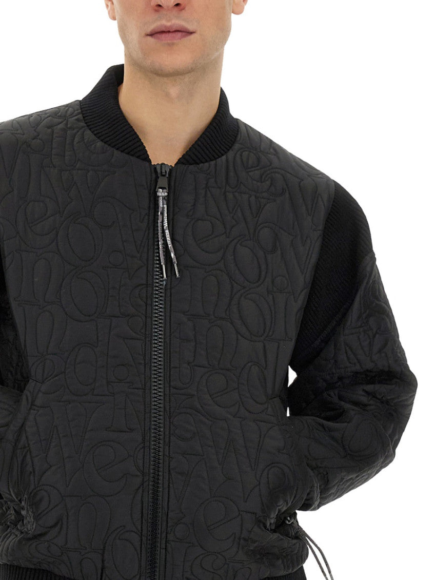 Black Logo Mock Collar Jacket 3
