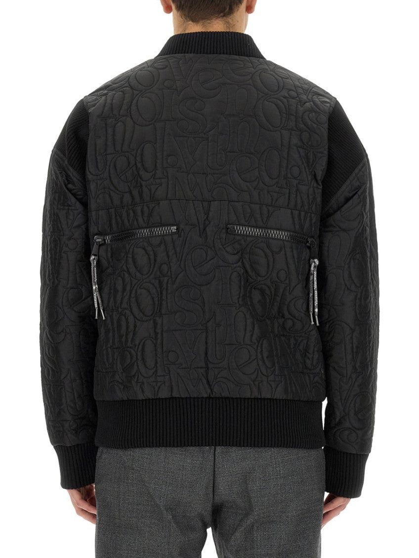 Black Logo Mock Collar Jacket 4