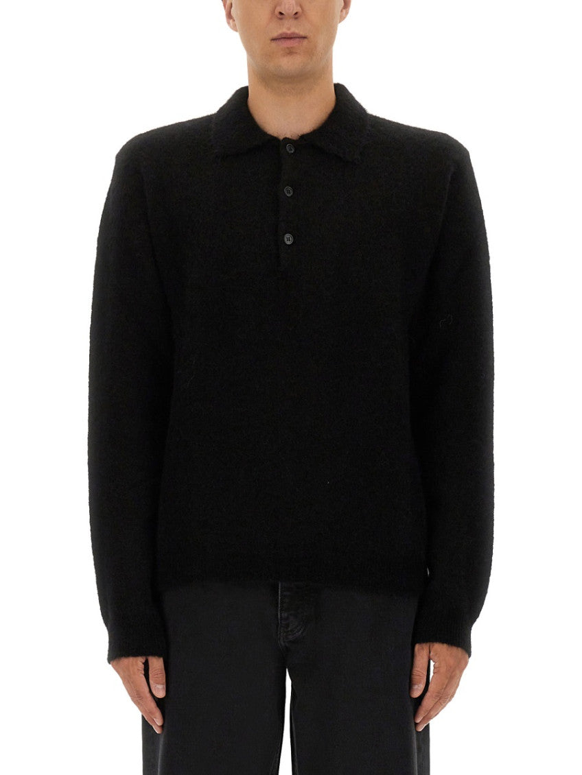 Black Shirt Collar Sweater 1
