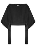 Black Knitted Boat Neck Sweater 1