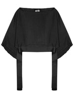 Black Knitted Boat Neck Sweater 1
