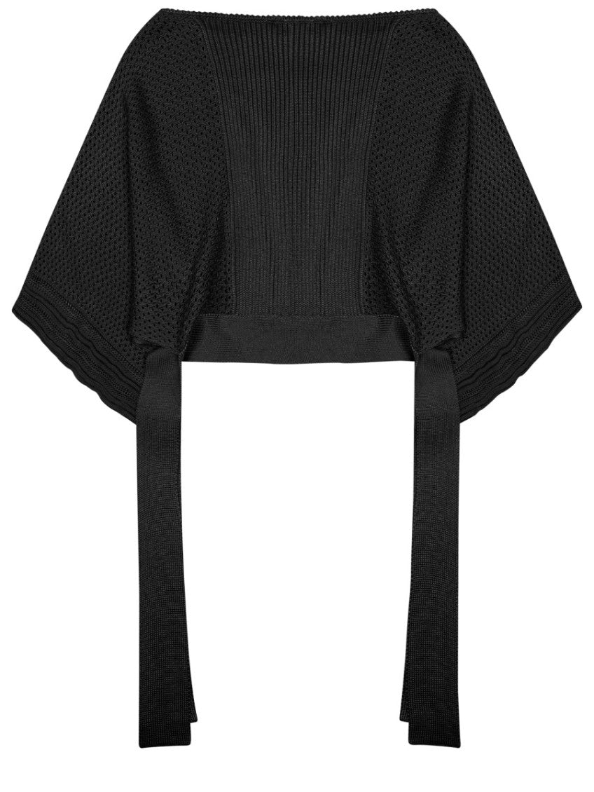 Black Knitted Boat Neck Sweater 2