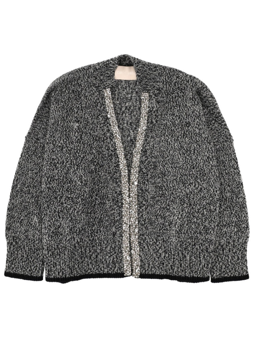 Multicolor Knitted V Neck Cardigan 1