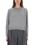 Grey Solid Crew Neck Sweater 1