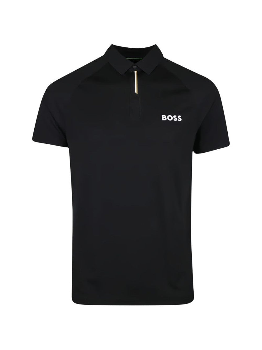 Black Solid Shirt Collar Polo 1