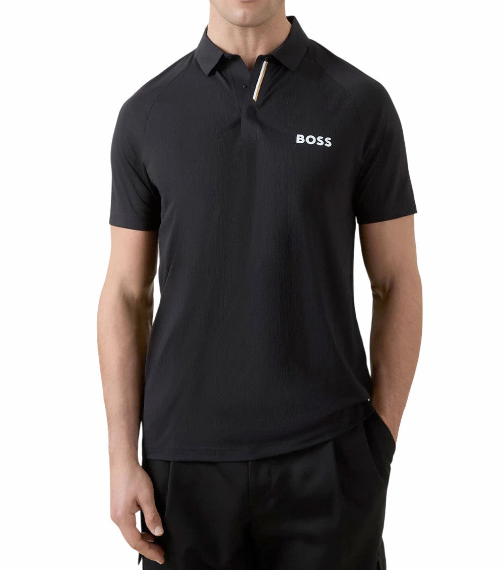 Black Solid Shirt Collar Polo 2