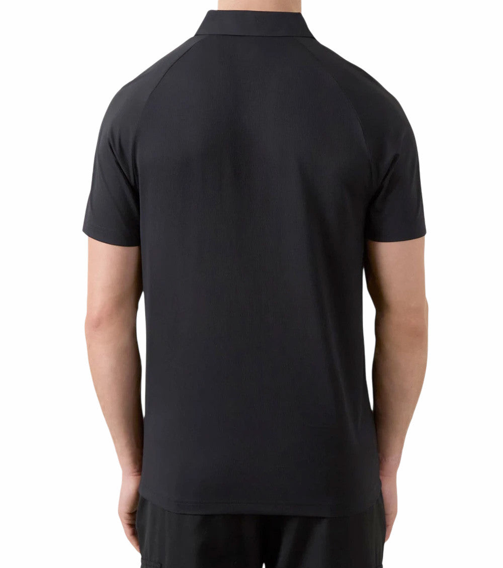 Black Solid Shirt Collar Polo 3