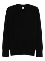 Black Solid V Neck Sweater 1