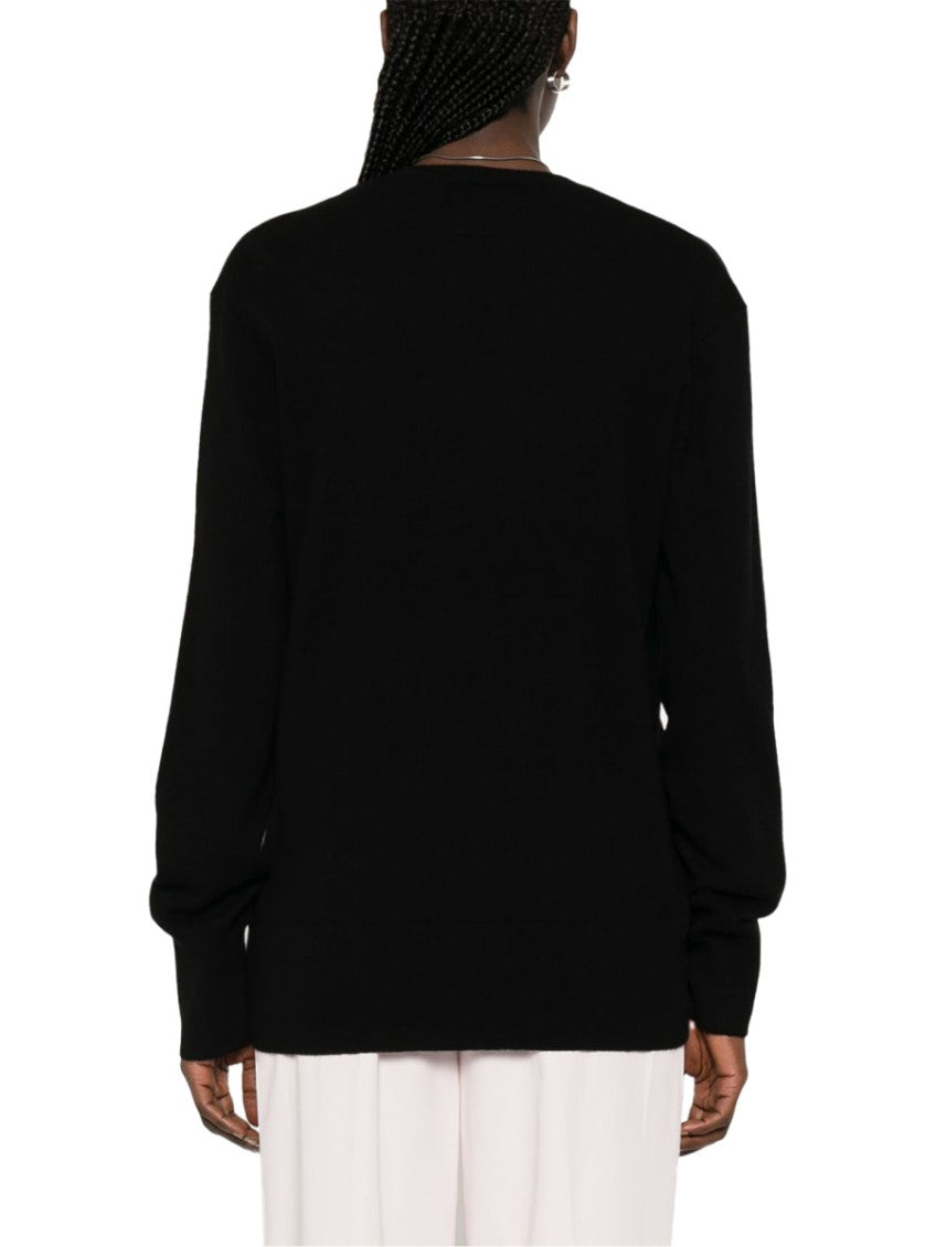 Black Solid V Neck Sweater 3