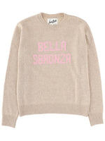 Beige Graphic Crew Neck Sweater 1
