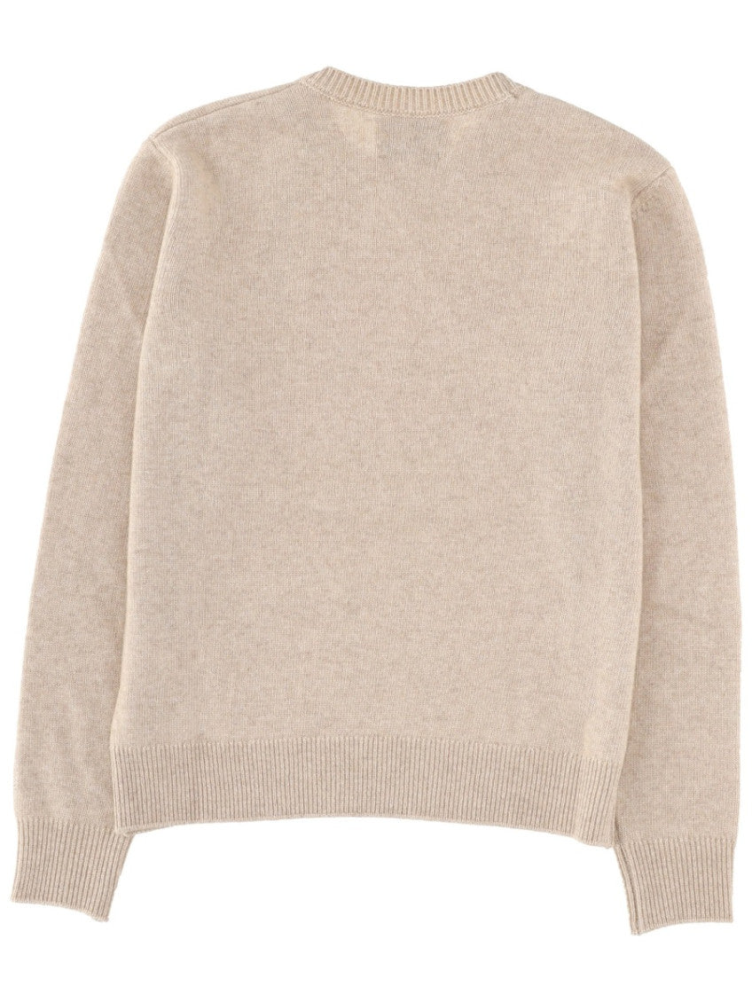 Beige Graphic Crew Neck Sweater 2