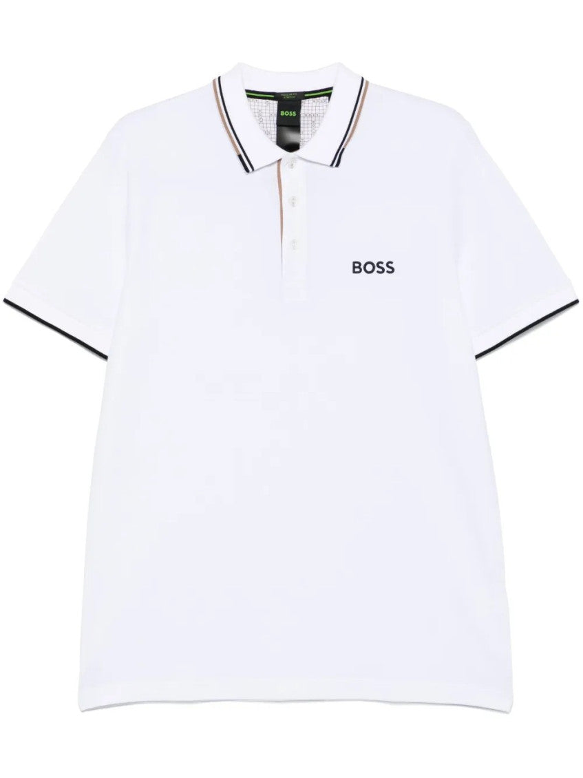 White Logo Shirt Collar Polo 1