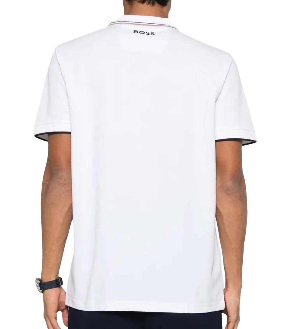 White Logo Shirt Collar Polo 4