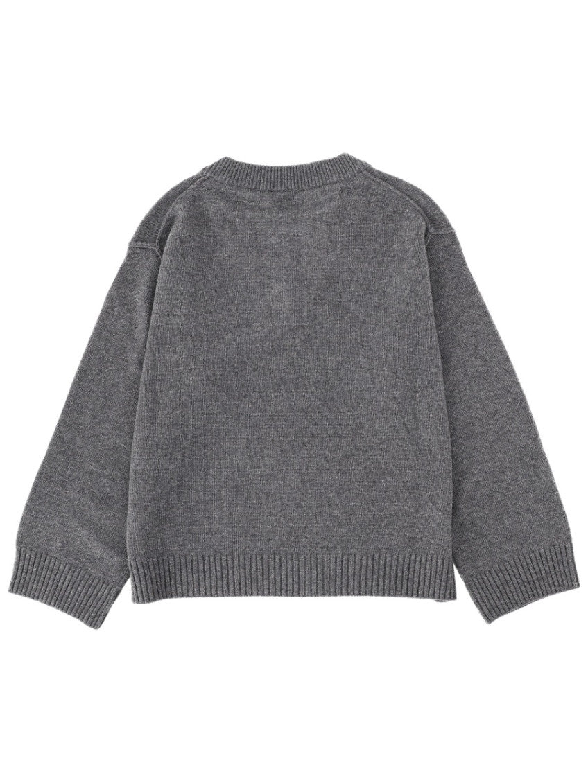 Grey Logo V Neck Sweater 2
