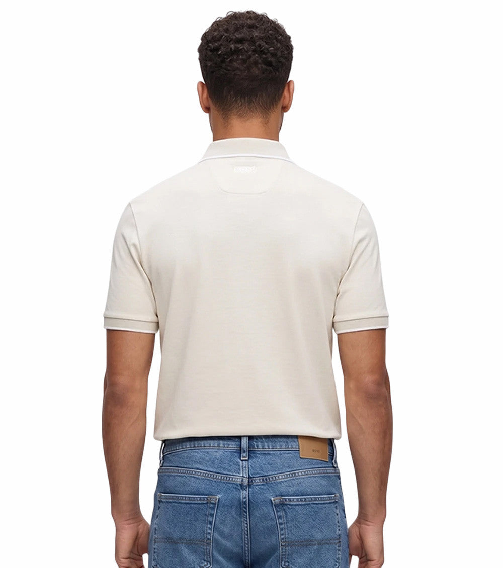 Off White Solid Shirt Collar Polo 3