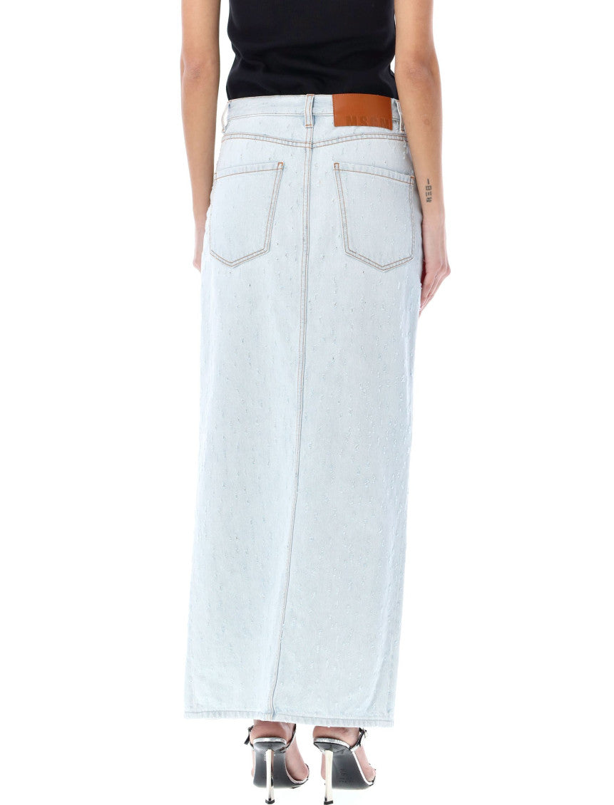 Blue DENIM MIDI SKIRT 2