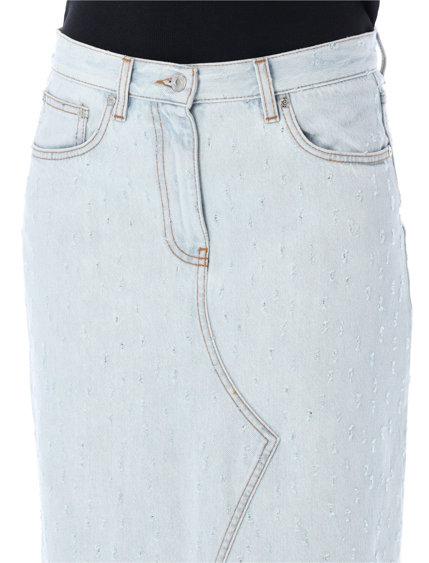 Blue DENIM MIDI SKIRT 3