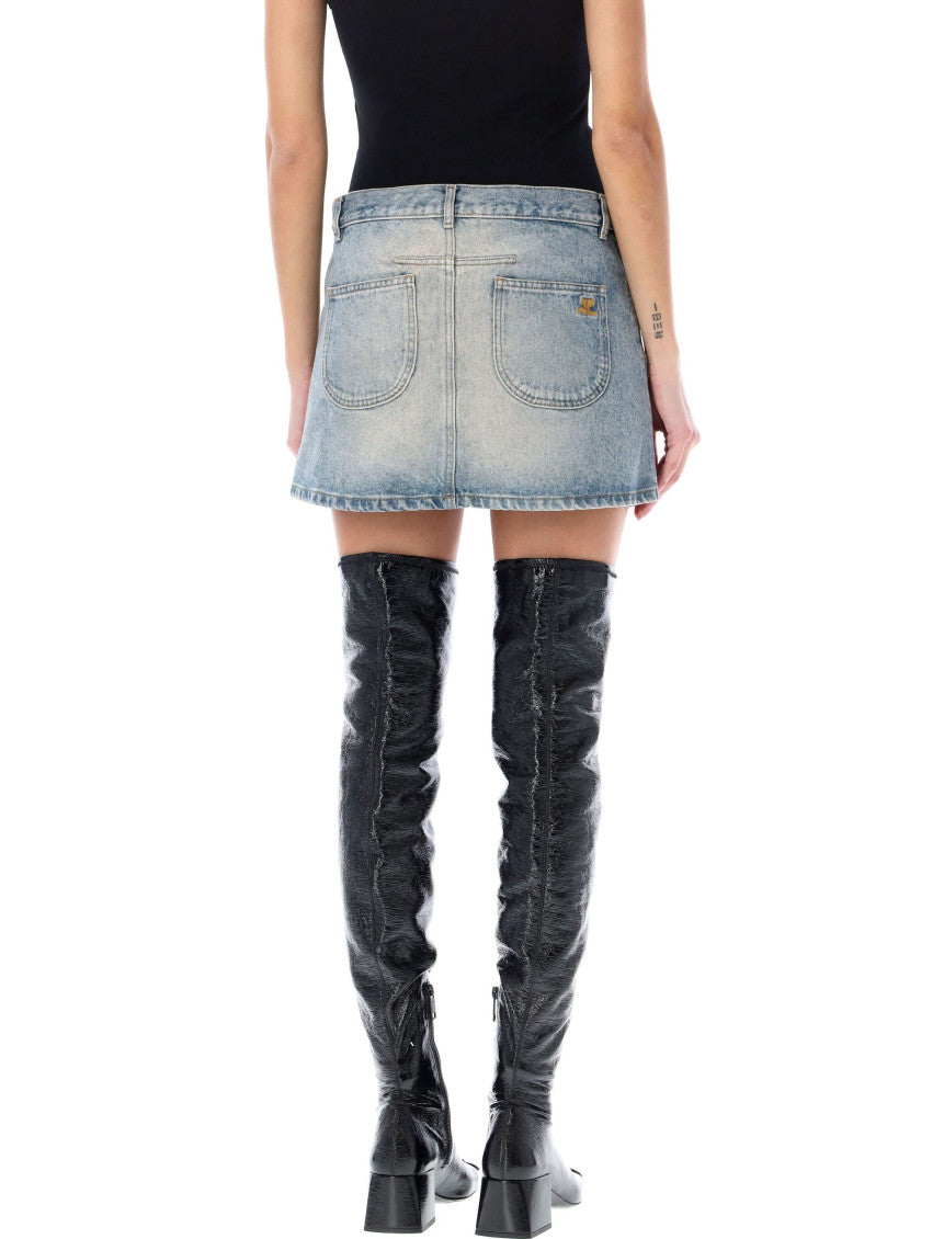 Blue DENIM MINI SKIRT 2