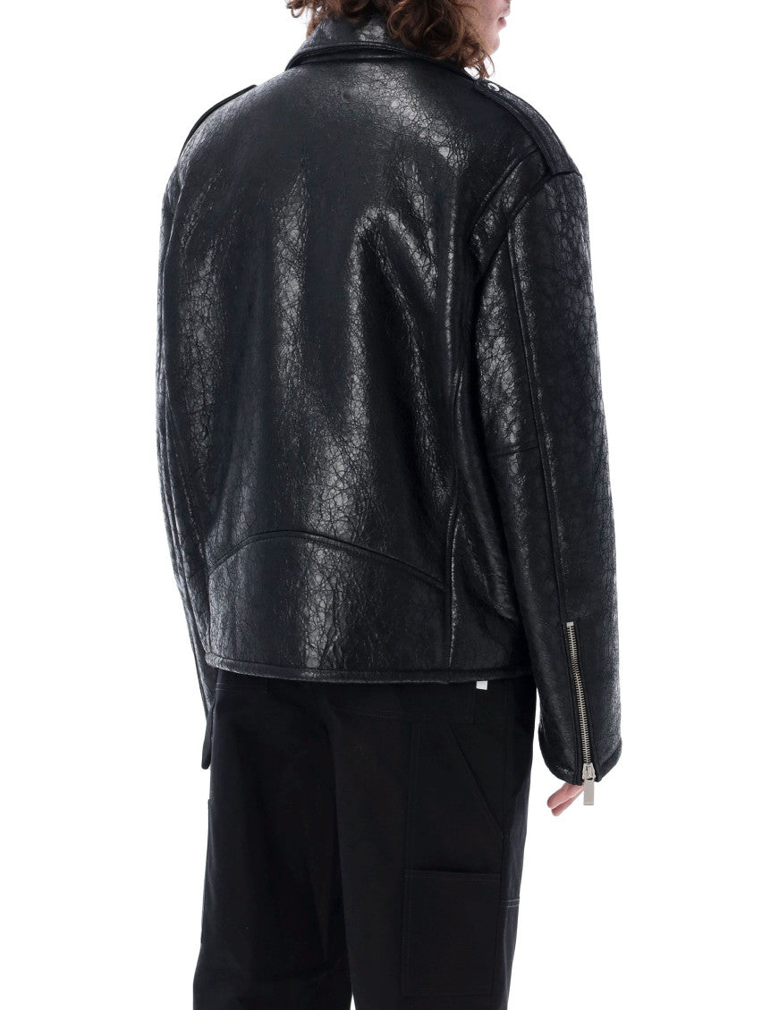 Black Leather Biker Jacket 2