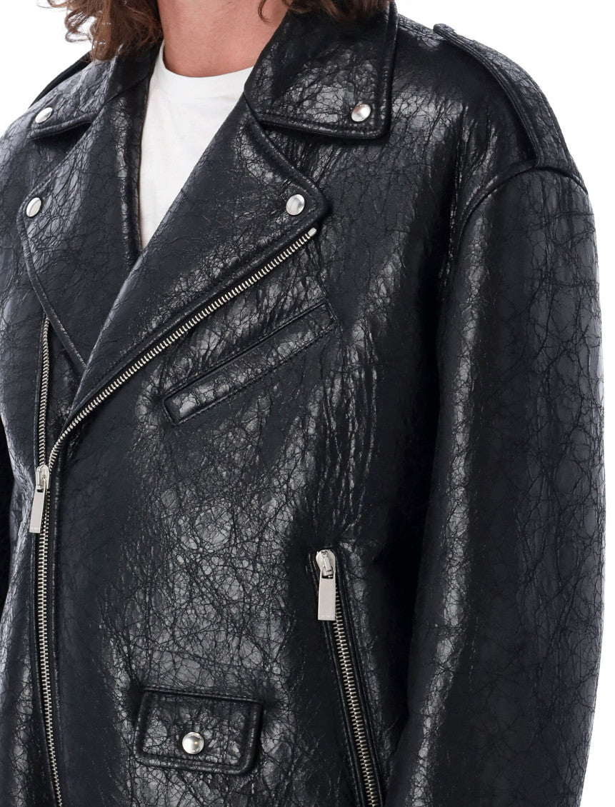 Black Leather Biker Jacket 3