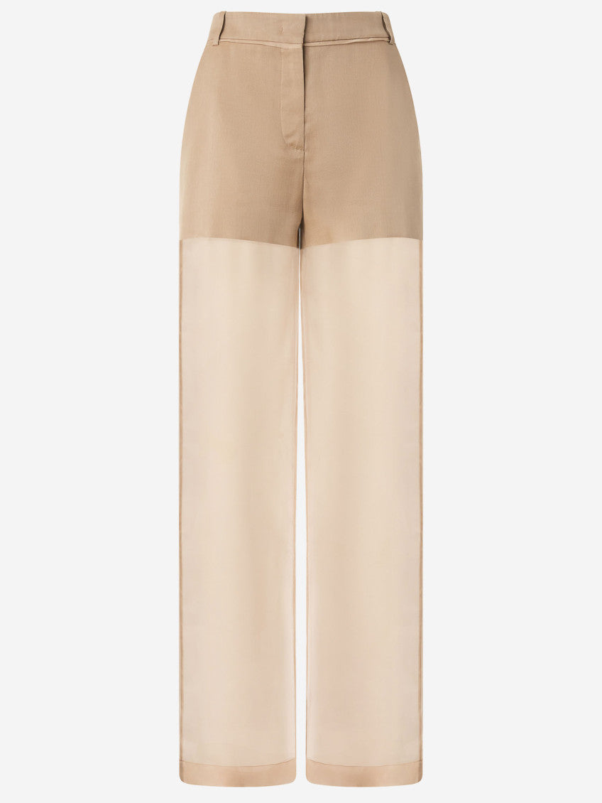 Beige Semi-Transparent Pants 1