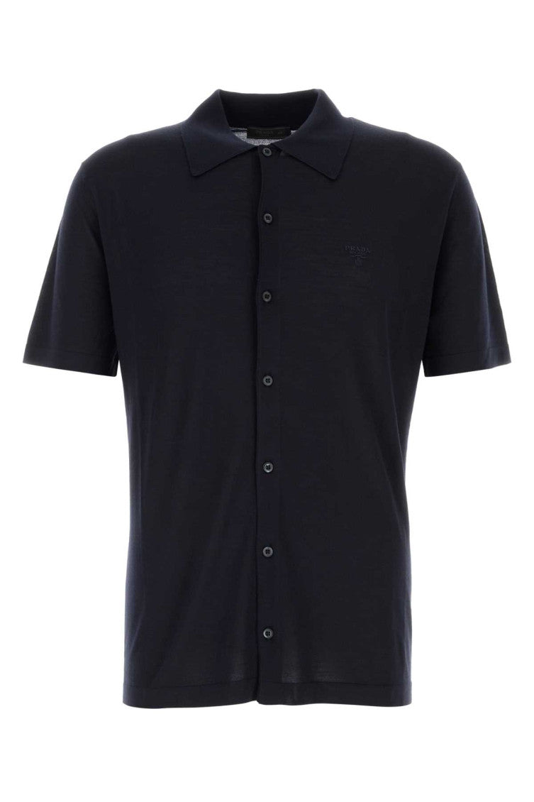 Midnight blue wool shirt 1