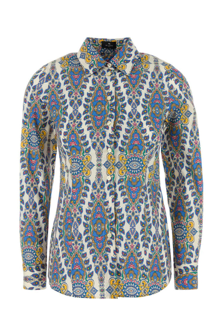 MultiColor Printed Stretch Poplin Shirt 1