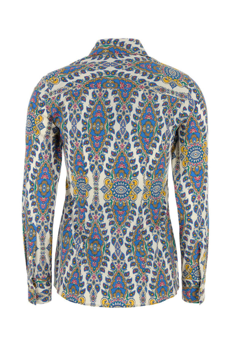 MultiColor Printed Stretch Poplin Shirt 2