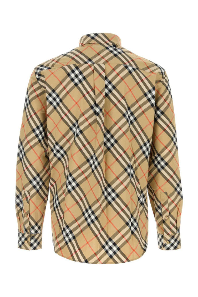 Beige Printed Poplin Shirt 2