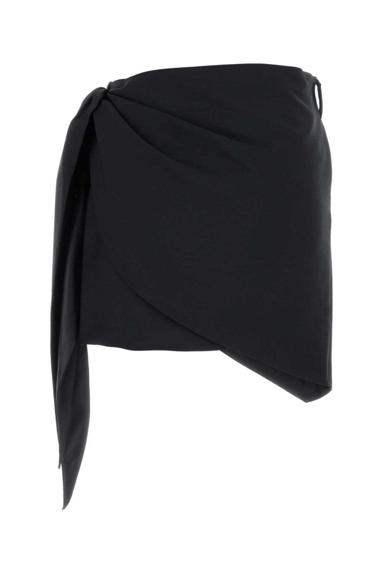 Midnight blue mohair blend mini skirt  2